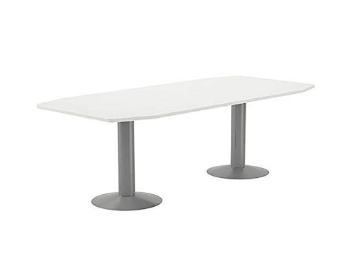 Mesa de reuniao rocada meeting 3003at04 estrutura com coluna duplo aco cinza tabuleiro em madeira branco 220x100x72 cm , Rocada , 150736 , 8427951995537